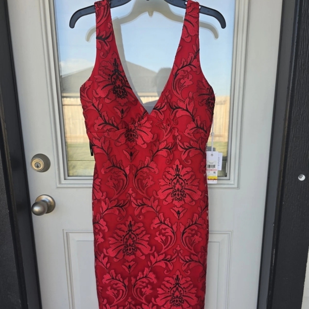 139 Siena V-Neck Dress Sz 10 Women Embroidered-Mesh Sleeveless New Holiday - Picture 5 of 14
